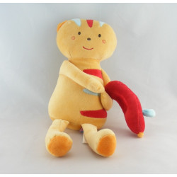 Doudou musical chat orange nez rouge SUCRE D'ORGE