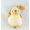 Doudou boule lapin carreaux jaune NOUNOURS