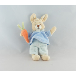 Doudou  lapin bleu avec carotte JOLLYBABY