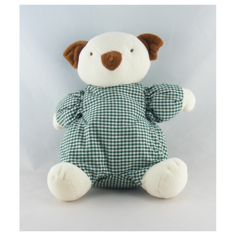 Doudou musical koala blanc marron vichy vert SUCRE D'ORGE 