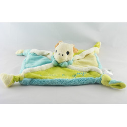 Doudou plat carré bleu vert Sophie la girafe VULLI