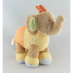 Doudou éléphant jaune orange NICOTOY