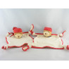 Doudou plat ours endormi bandanas rouge KALOO