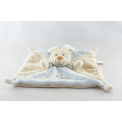 Doudou plat un amour de lapin bleu VETIR