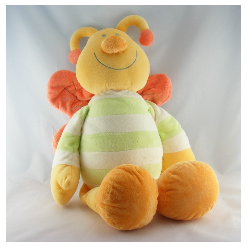 Doudou hochet papillon rayé vert JOLLYBABY