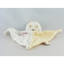 Doudou plat hibou rose blanc SUCRE D'ORGE