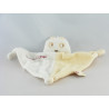 Doudou plat hibou rose blanc SUCRE D'ORGE