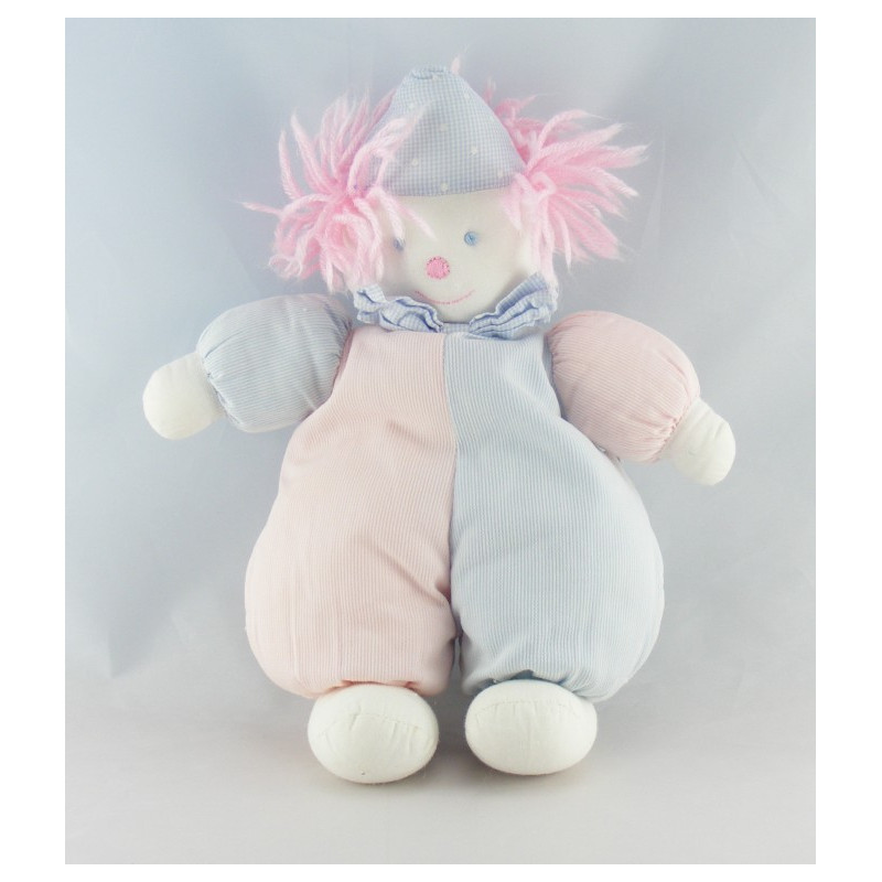 Doudou musical ours beige rose rayé TROUSSELIER