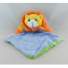 Doudou plat Lion Orange vert jaune bleu NICOTOY