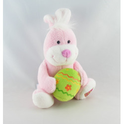 Doudou lapin blanc cloche rose GIPSY