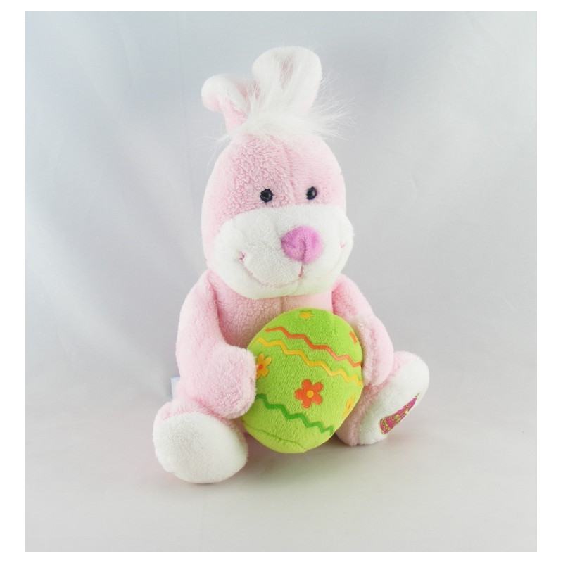 Doudou lapin blanc cloche rose GIPSY