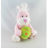 Doudou lapin blanc cloche rose GIPSY