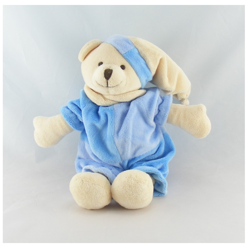 Doudou ours blanc bleu CMP