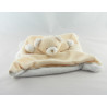 Doudou plat ours beige blanc poche TARTINE ET CHOCOLAT