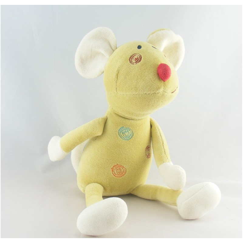 Doudou boule souris verte vichy bleu SUCRE D'ORGE