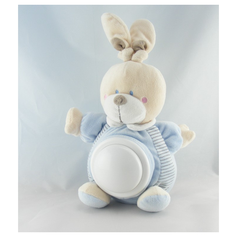 Doudou lapin rayé bleu ABC NICOTOY