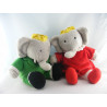 Peluche Eléphant Babar et Céleste intéractif LANSAY 