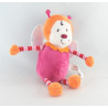 Doudou souris blanche robe rose à pois CARRE BLANC