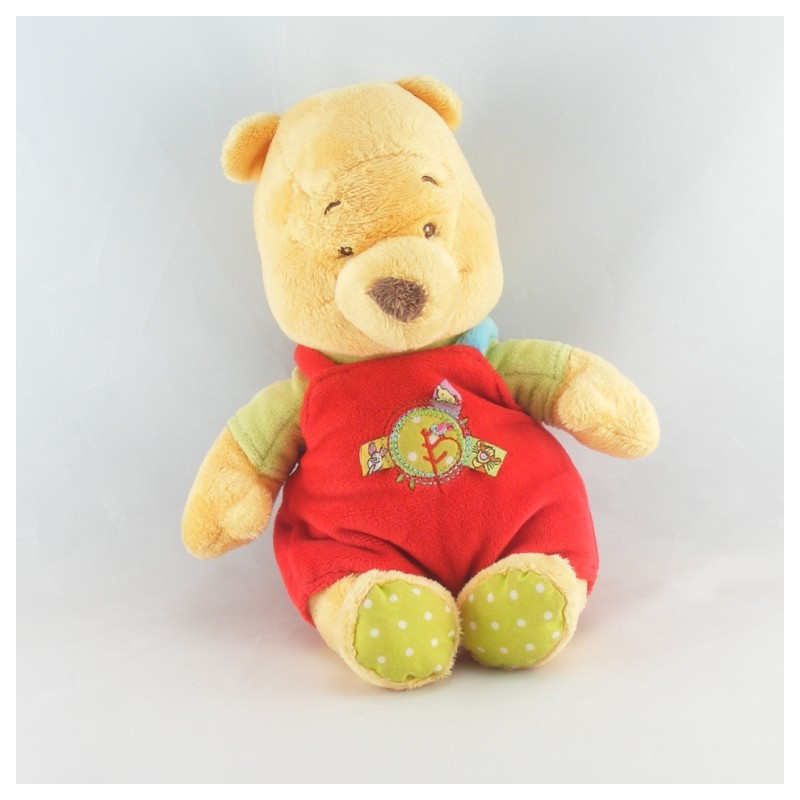 Doudou plat winnie l'ourson rouge vert oiseau DISNEY BABY
