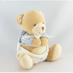 Doudou bébé ours pull vichy bleu couche KALOO 