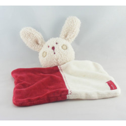 Doudou plat lapin rouge blanc SUCRE D'ORGE 