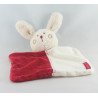 Doudou plat lapin rouge blanc SUCRE D'ORGE 
