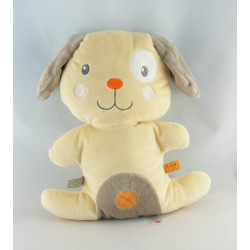 Doudou plat chien beige gris avec mouchoir NICOTOY