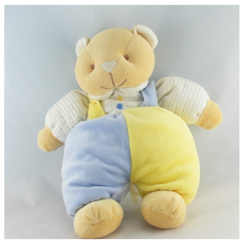 Doudou chat ours beige blanc cerf volant BENGY