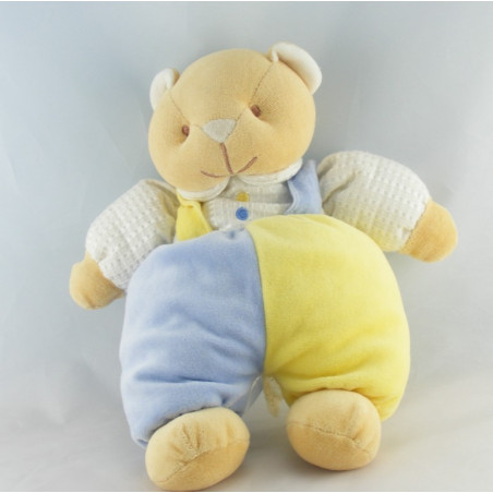 Doudou chat ours beige blanc cerf volant BENGY