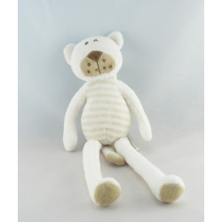 Doudou chat blanc marron beige ANNA CLUB PLUSH