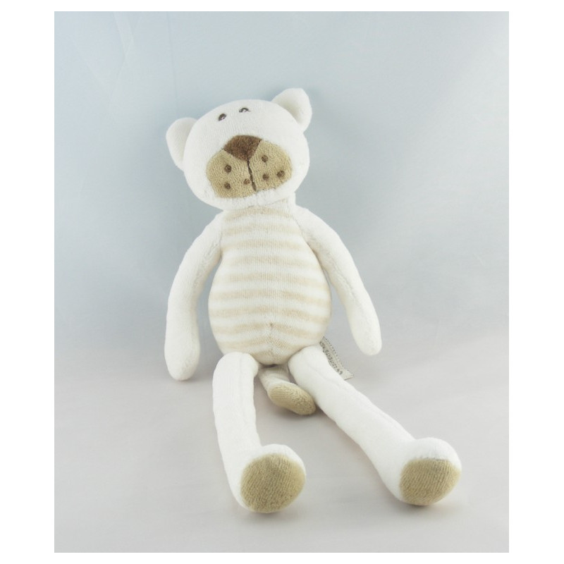 Doudou chat blanc marron beige ANNA CLUB PLUSH