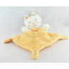 Doudou plat chat blanc rose VETIR