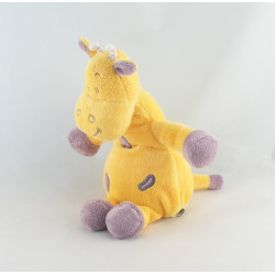 Doudou vache girafe jaune coeur violet INFLUX