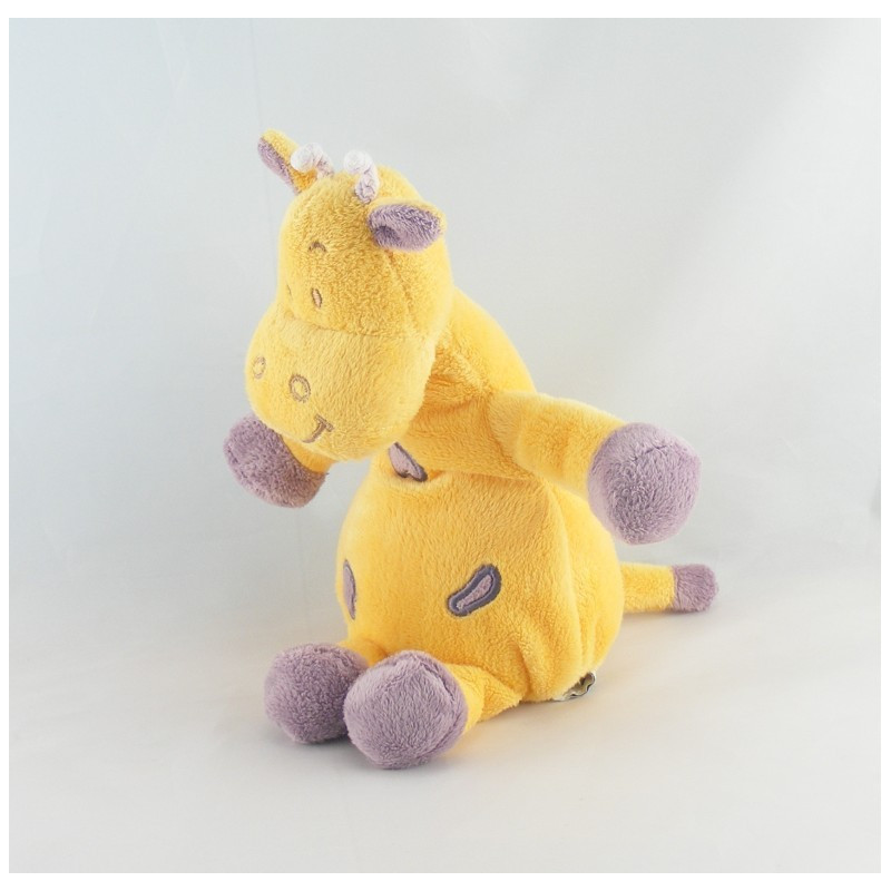 Doudou vache girafe jaune coeur violet INFLUX