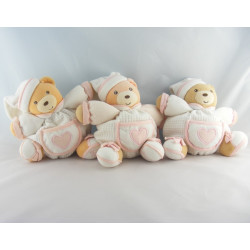 Doudou ours boule blanc coeur rose KALOO