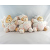 Doudou ours boule blanc coeur rose KALOO