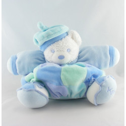 Doudou ours patapouf bleu avec béret Lagoon Lagon KALOO