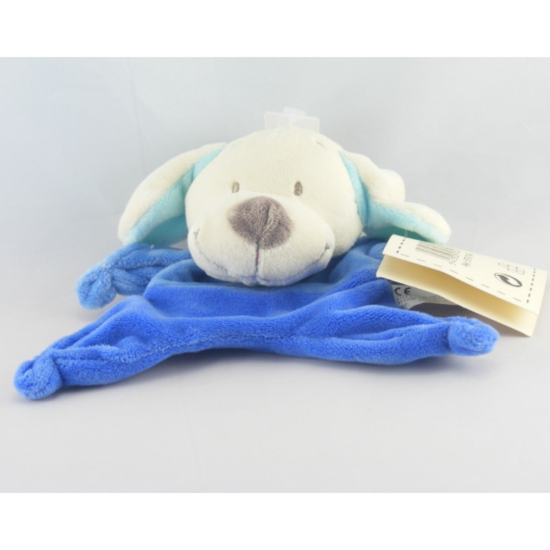 Doudou plat Chien bleu Nicotoy 
