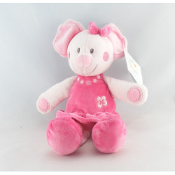 Doudou Mimi la souris robe rose fleur NICOTOY KIABI