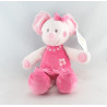 Doudou Mimi la souris robe rose fleur NICOTOY KIABI