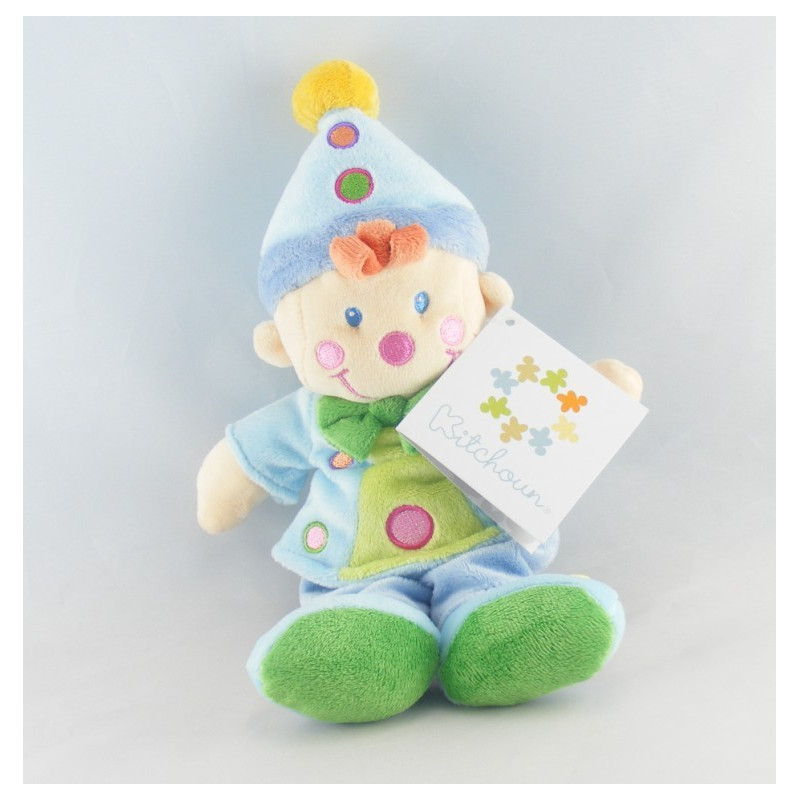 Doudou clown bleu NICOTOY