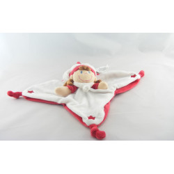 Doudou plat étoile lutin garçon rouge blanc NICOTOY