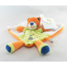 Doudou plat Chien orange jaune Nicotoy 