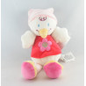 Doudou semi plat canard rose rouge avec sac NICOTOY