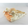 Doudou et compagnie plat ours douvelours beige orange feuille