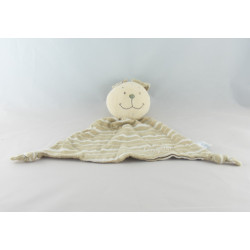 Doudou plat  chat violet mauve rayures KIABI