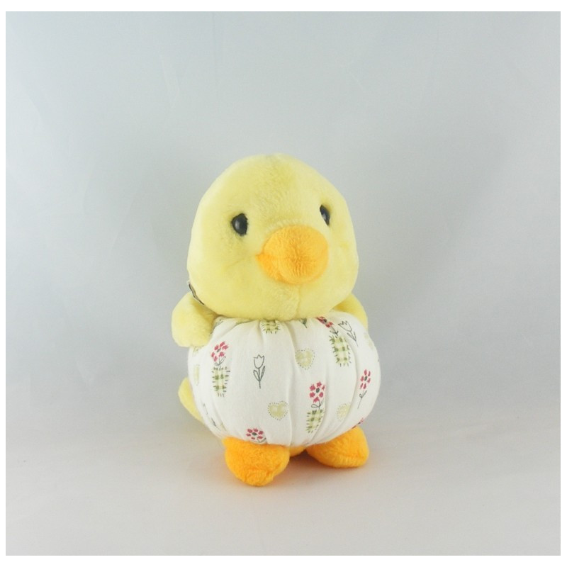 Doudou plat lapin jaune mon petit poussin AJENA