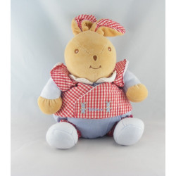 Doudou lapin jaune orange vert TAKINOU 