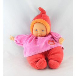 Doudou bébé poupée Baby Pouce rouge rose COROLLE 2004