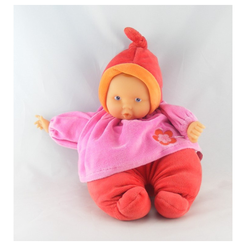 Doudou bébé poupée Baby Pouce rouge rose COROLLE 2004